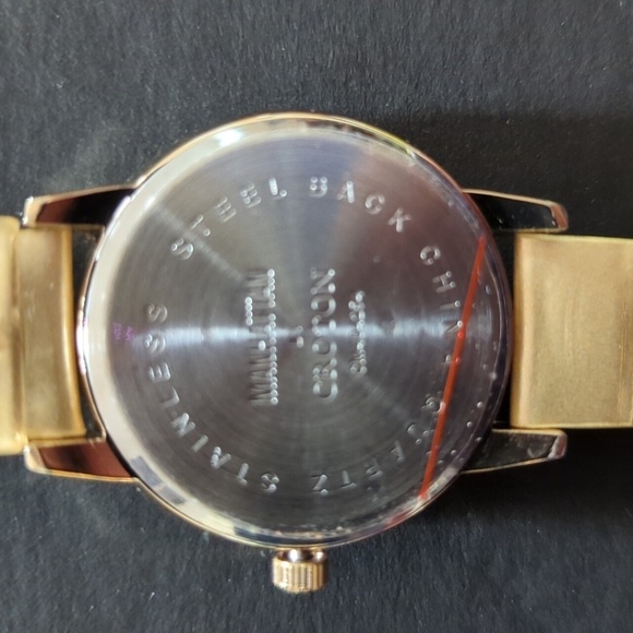 Manhattan by Croton Women's Stainless Steel Gold Color Watch w/Rhinestone Face - Picture 4 of 7